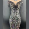 New Lady Wind Goddess Tassel Hanging Neck Dress Heavy Industry Nail Beads Hot Drill Luxury Design
