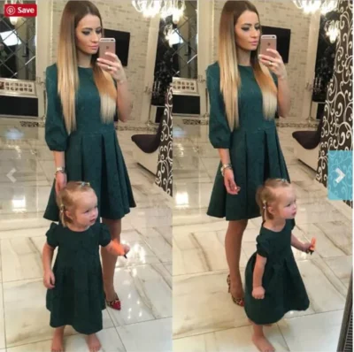 فساتين للأم وابنتها قطنية من عمر سنة إلى 9 سنوات