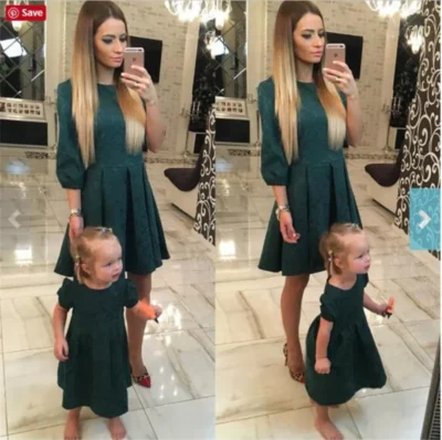 فساتين للأم وابنتها قطنية من عمر سنة إلى 9 سنوات